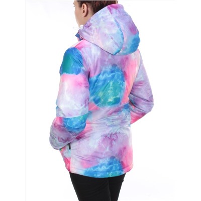 W1609-2 PINK/BLUE PRINT Куртка горнолыжная женская ERUITOR (100 гр. холлофайбера)