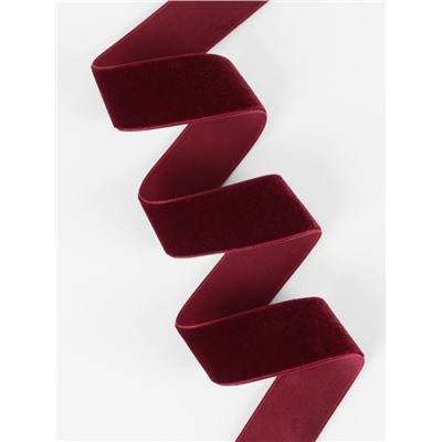 Лента бархатная, 25 мм, 18±1 м, бордовая №46