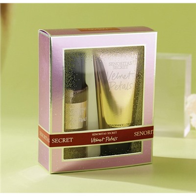 Набор парфюмированный спрей + лосьон для тела VELVET PETALS Senoritas Secret, 2 шт. * 75 мл.