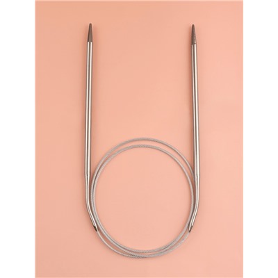 Спицы круговые, для вязания, с металлическим тросом, d=4.5 мм, 14/80 см