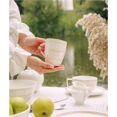 Кружки SL Home «Гато», 350 мл, набор 2 шт., фарфор, белые