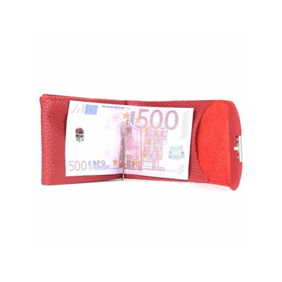 Зажим для купюр Croco-зк-300 (карм на мелочи,  2 кнопки)  натуральная кожа красный флотер (113)  206854
