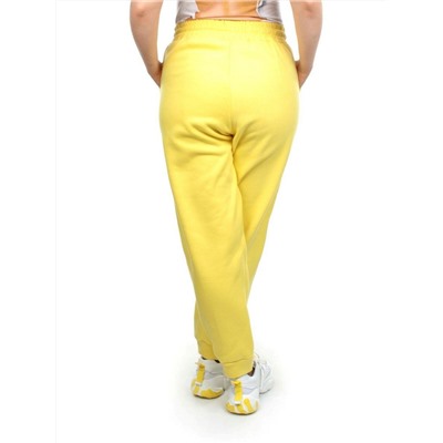 M053 YELLOW Брюки спортивные женские на флисе (100% хлопок) 7986