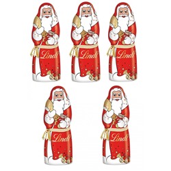 Lindt 2025 Weihnachtsmann 5stk x 200g, НАБОР Линдт Шоколадный Дед Мороз, 5 шт х 200г
