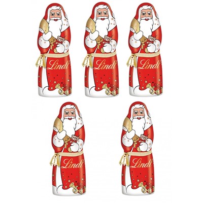 Lindt 2025 Weihnachtsmann 5stk x 200g, НАБОР Линдт Шоколадный Дед Мороз, 5 шт х 200г