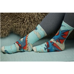 158 Slim Тонкие шерстяные носки. Злой дракоша.