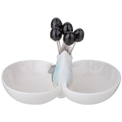 БЛЮДО LEFARD "ОСЁТР" 12,5*18*10 СМ, 6 ВИЛОЧЕК (КОР-24ШТ.)