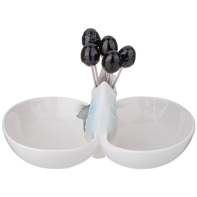 БЛЮДО LEFARD "ОСЁТР" 12,5*18*10 СМ, 6 ВИЛОЧЕК (КОР-24ШТ.)