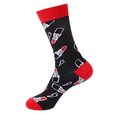 Tide, demi-season fashionable trend socks, mid-length, European style