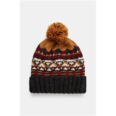 Czapka męska beanie z pomponem kolor multicolor