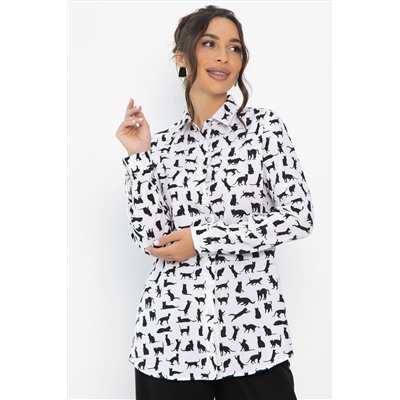 Рубашка Надель (белая/кошки) Б13844-16М