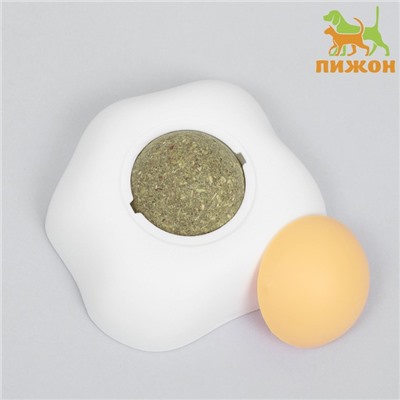Игрушка для кошек с кошачьей мятой "Яишница", 6 см