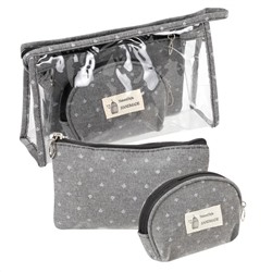 Kristaller Набор косметичек Handmade 3 in 1, серый