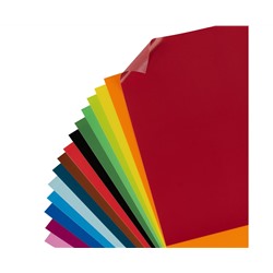 Картон цветной, А4 двустор., BG, 16 л., 16 цв., мелованный, в пакете