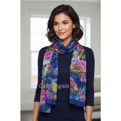Шарф шифоновый с цветочным принтом Арт 0981/4