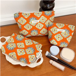 Handheld ethnic capacious cosmetic bag, organizer bag to go out for traveling, small clutch bag, ethnic style