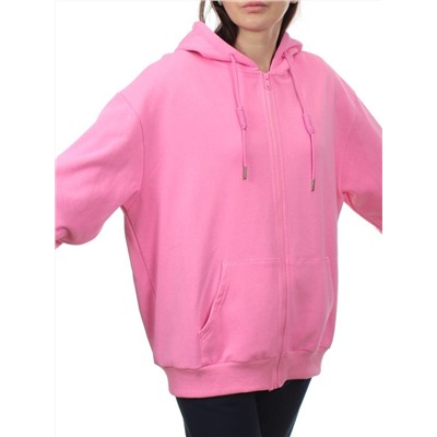 3267 PINK Толстовка на молнии женская (95% хлопок, 5% спандекс)