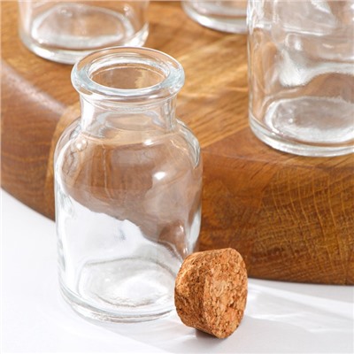 Набор баночек для специй Доляна «Парфе», 70 мл, 4.5×8 см, с пробковой крышкой, 12 шт., стекло