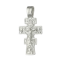 Крест из серебра литье белый
