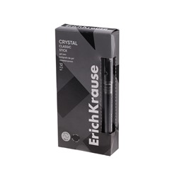 Ручка гелевая ErichKrause Crystal Stick Classic, 0.5 мм, премиум, чёрная