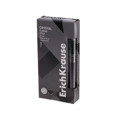 Ручка гелевая ErichKrause Crystal Stick Classic, 0.5 мм, премиум, чёрная