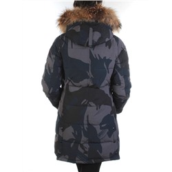 AH3802 MILITARY Пальто женское зимнее (био-пух, натуральный мех лисицы)