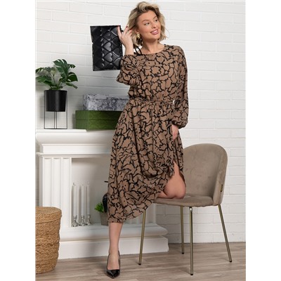 Платье Идиллия (бежево-черное) П15378-16М