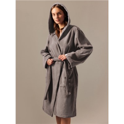 Халат махровый с капюшоном женский SL HOME: Basic "Софт Мист", р-р S, 100% хл, 420 г/м2