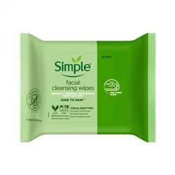 Очищающие салфетки для лица (25 шт), Facial Cleansing Wipes, произв. Simple