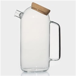 Кувшин «Эко», 1.8 л, 17×10.5×22 см, с пробковой крышкой, стекло, прозрачный