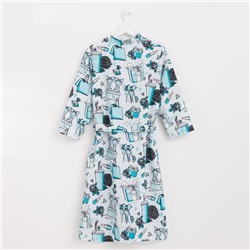 Халат женский Этель "Mint mood" рукав 3/4, размер 42-44, вафля 200г/м2, 100% хлопок