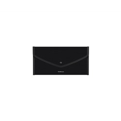 Папка-конверт на кнопке пластиковая ErichKrause Diamond Total Black, обшитая, Travel, непрозрачный, черный