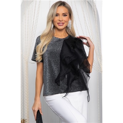 Блуза праздничная трикотажная Риана (серая) Б14617-5М