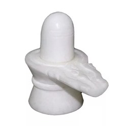 Статуэтка Шива Лингам из чистого Белого мрамора (4 дюйма), Pure White Marble White Shiv ling, произв. Pooja Creation