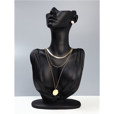 Бюст для украшений QF 18×8×32, отверстие в ухе, чёрный