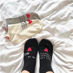 Japanese summer heel sticker, sports breathable cotton thin knee socks for men and women, with embroidery