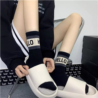 Sports knee socks for men and women, cotton skateboard, mid-length, absorbs sweat and smell