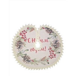 Еловый венок С Новым годом Юбка для елки д40 см 2519862 БЛ тесьма золото