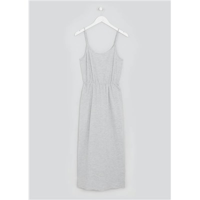 Grey Sleeveless Jersey Maxi Dress