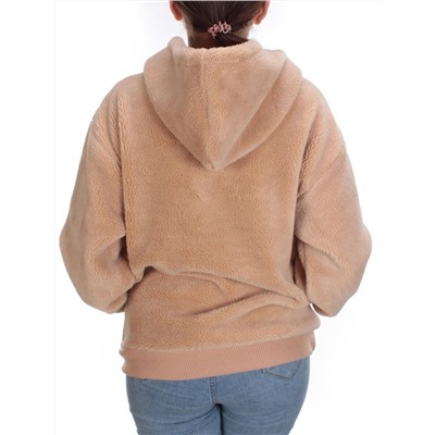 109 BEIGE Худи женское Тедди на флисе