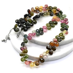 Бусы из Турмалина огранка капля 6*9мм, 43см, 32,7г