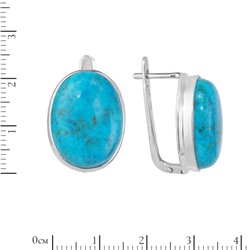 Серьги 'Алсу' с бирюзой, родий ИВСК31115Х20БЗ0R6