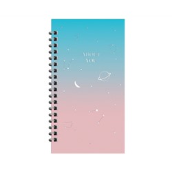 Записная книжка 95*175мм 96л. на гребне MESHU "About you", матовая ламинация, твердая обложка, тиснение фольгой
