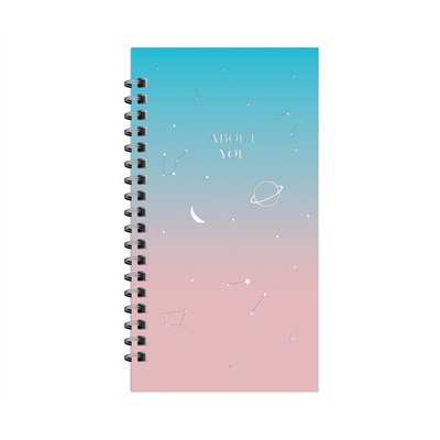 Записная книжка 95*175мм 96л. на гребне MESHU "About you", матовая ламинация, твердая обложка, тиснение фольгой