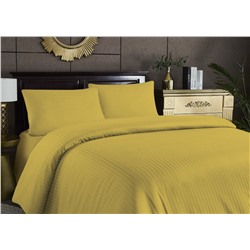 Простыня из Страйп-поплина горчичный полоса 1х1