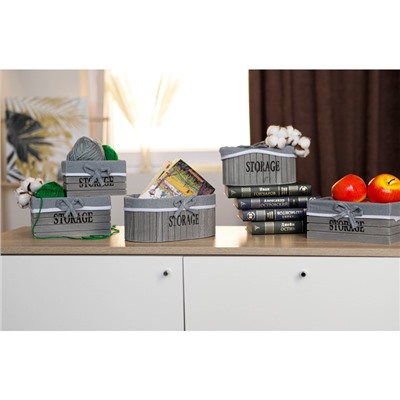 Корзина для хранения Доляна Storage, 24×15×10 см, средняя, цвет серый