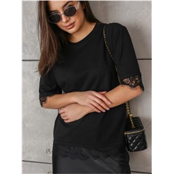 Футболка "Лейс" черный женская