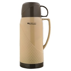Термос KELLI KL-0969 Кофейный со стеклянной колбой 1,8л (12шт) оптом