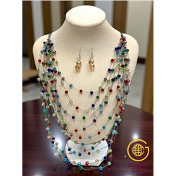 Комплект бижутерии "Хрустальная россыпь" , цвет разноцветный