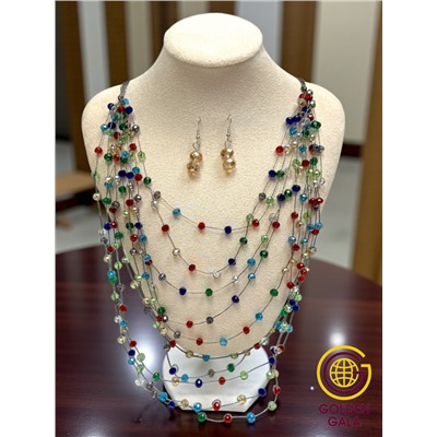 Комплект бижутерии "Хрустальная россыпь" , цвет разноцветный